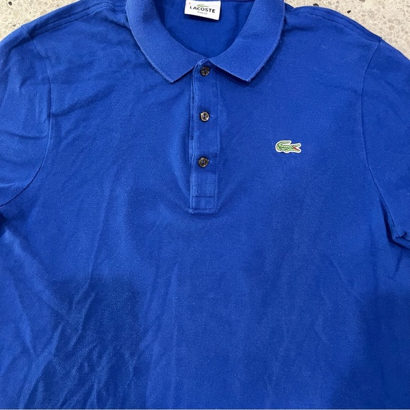 LACOSTE Pique Polo slim fit Mens US L / FR 6 Royal Blue - Picture 9 of 9